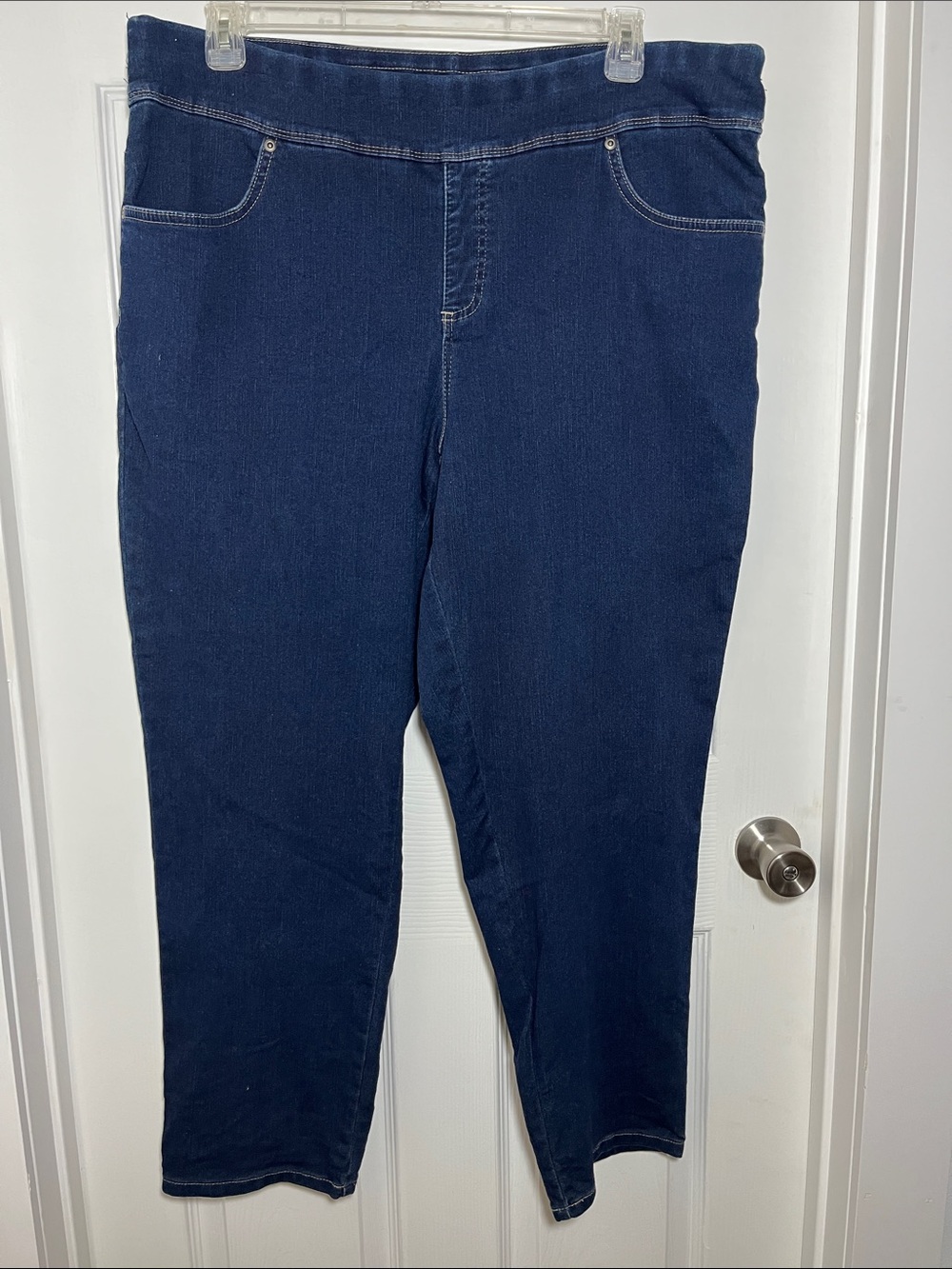 Terra & Sky Dark Blue Straight Leg Pull-On Jeans